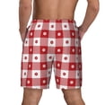 thumbnail image 4 of Fotbe Red Plaid Daisy Men’s Swim Trunks Quick Dry Swim Shorts Board Shorts with Mesh Lining-Medium, 4 of 9