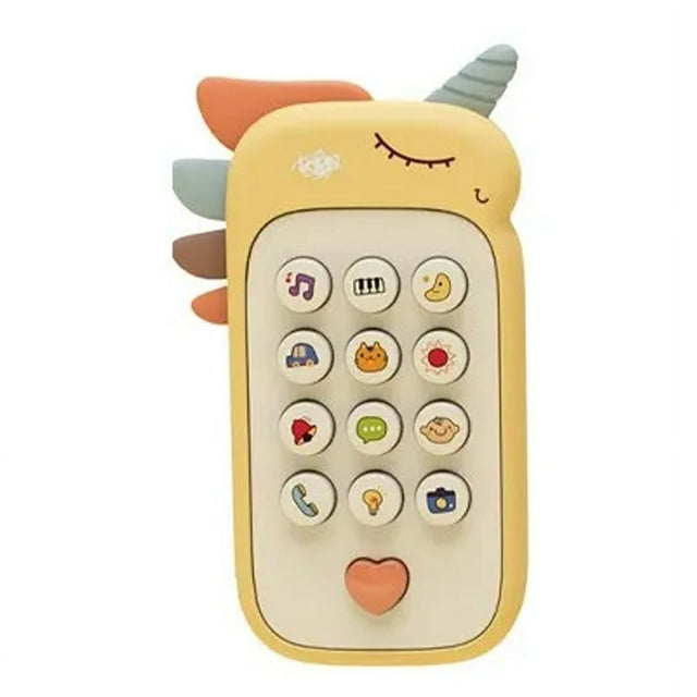 Baby Telephone Music Toy Sound Machine Kids Infant Early Educational Mobile Phone Gift for Baby Yellow