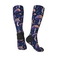 thumbnail image 4 of Daiia Sports Socks Floral Hippie Mushrooms Printed Novelty Crew Socks for Men Women Knee High Socks Cotton Socks Soft & Breathable Support Unisex Socks, 4 of 9
