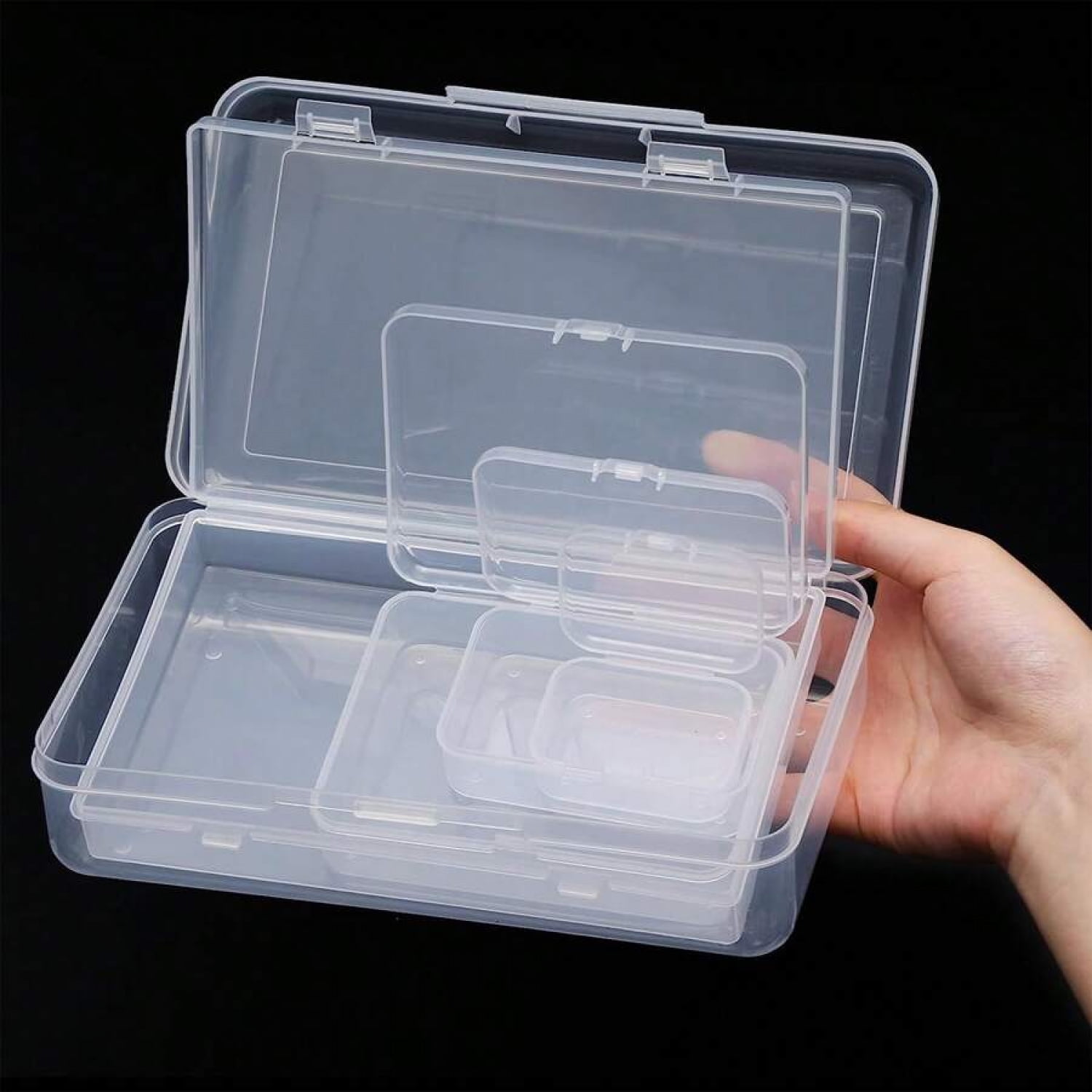 NTGFU 28 Pack Small Plastic Storage Boxes Craft Organizers Rectangular Containers with Lids for Bead, Jewelry, Office Supplies Small Items Room Storage Home Storage Bedroom Storage