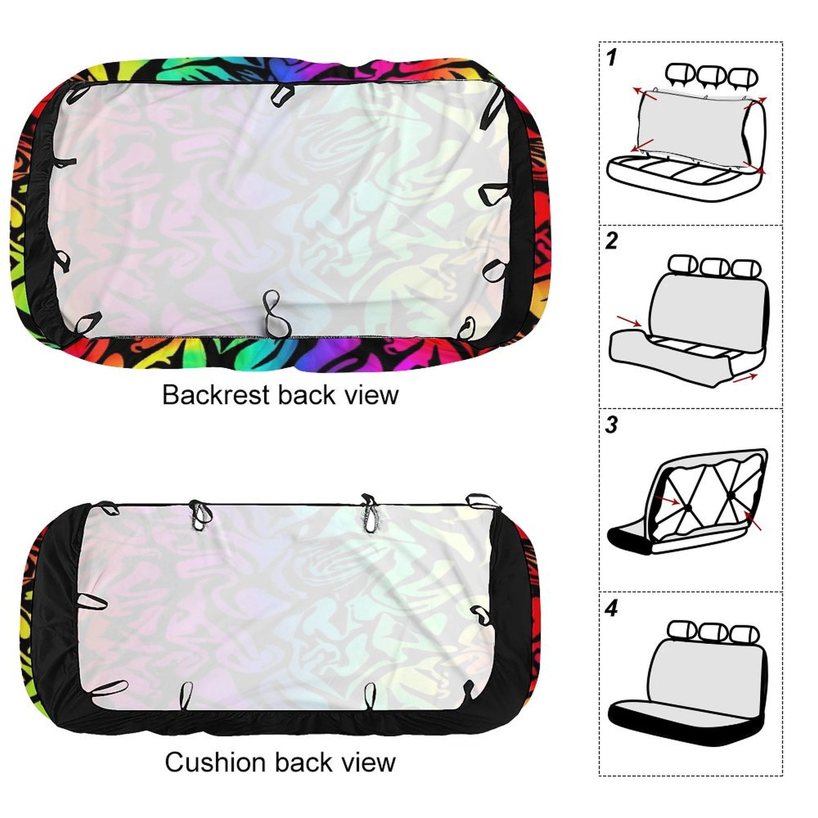 Animal Print Patterns Print Car Accessories Car Rear Seat Covers Fashion Auto Back Seat Protector Decoration Universal Auto Interior