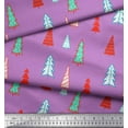 thumbnail image 2 of Soimoi Purple Moss Georgette Fabric Christmas Tree Decor Fabric Printed Yard 42 Inch Wide, 2 of 3