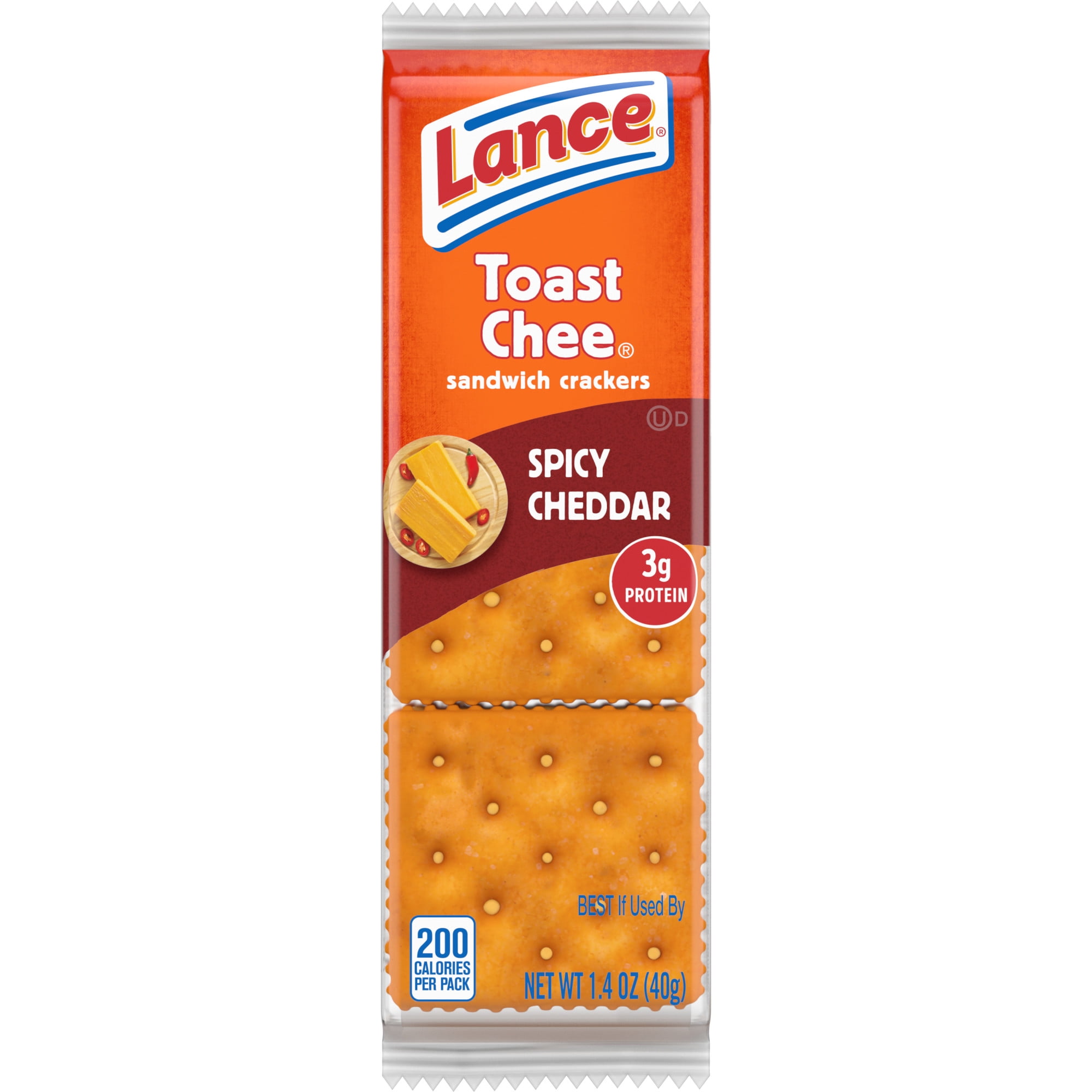 Lance Sandwich Crackers, ToastChee Spicy Cheddar, Individual Pack