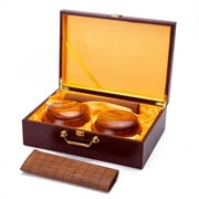Collectible Wei Qi Go Game Set Melamine Single Convex Stones and Wild Jujube Bowls Elegant Wooden Storage Case