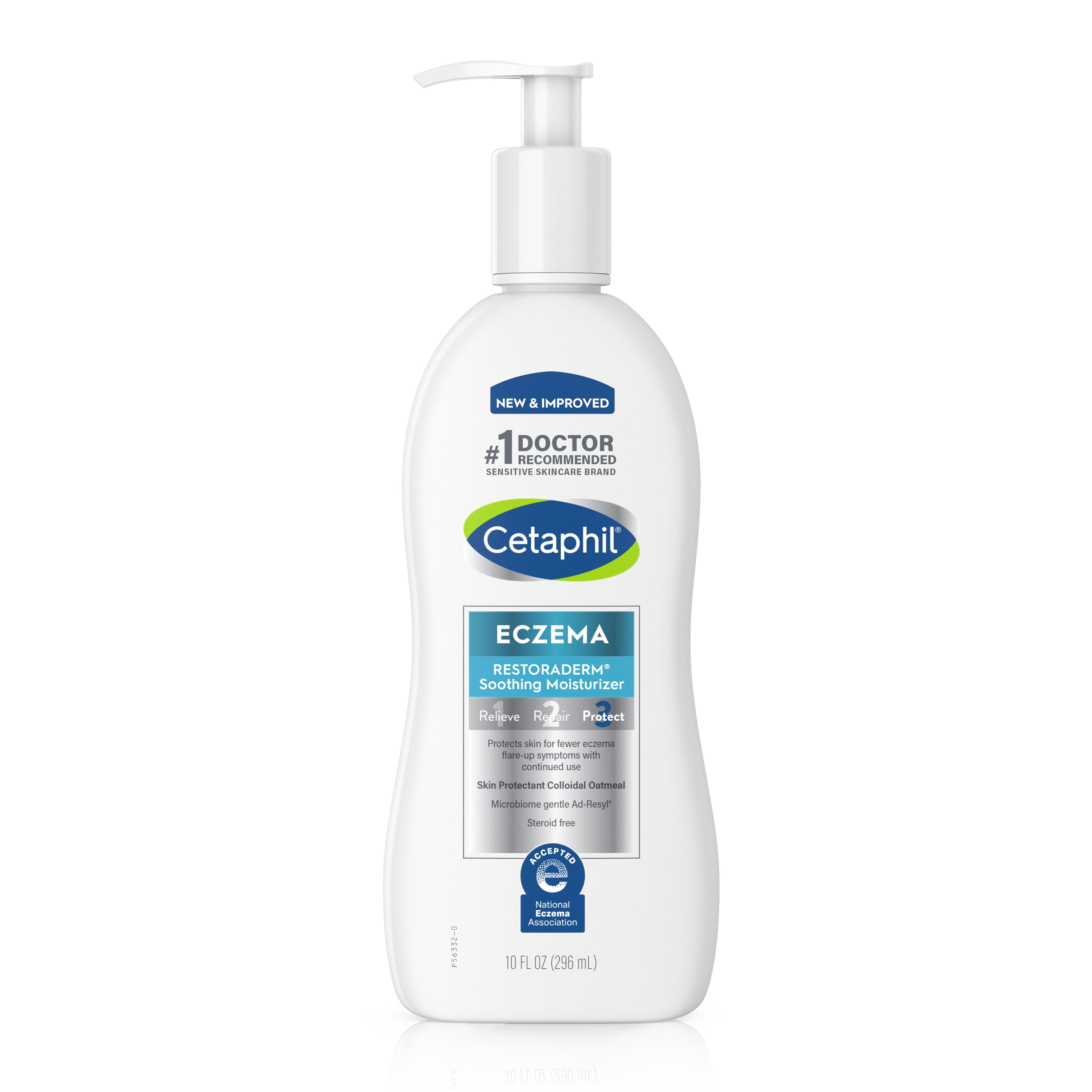 CETAPHIL ECZEMA RESTORADERM Soothing Moisturizing Lotion for Eczema Prone Skin, 10oz, Fewer Symptom Flare-Ups, 48 Hour Hydration, 1% Skin Protectant Colloidal Oatmeal, Steroid Free