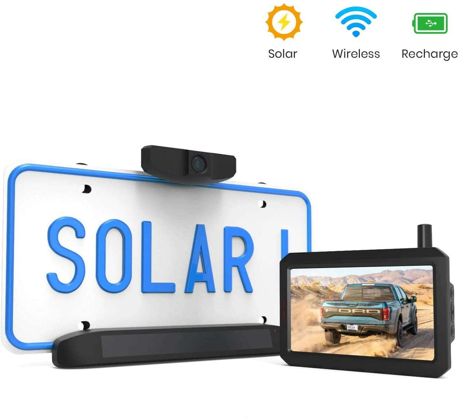AUTOVOX Solar Wireless Backup Camera, 5 Mins DIY Installation, 5 Inch