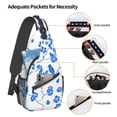 thumbnail image 4 of ZICANCN Crossbody Sling Bags for Women Men,Blue Flower and Bird Pattern Casual Shoulder Backpacks for Hiking Daypacks, 4 of 9