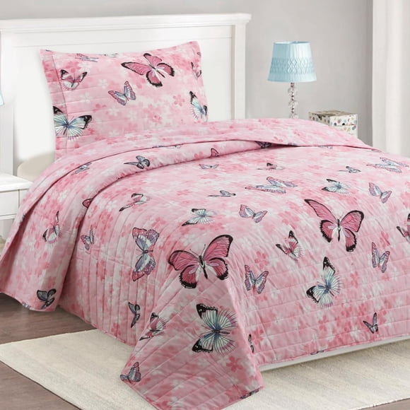 Juego de colchas MarCielo Butterfly para niños (talla doble)