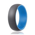 thumbnail image 1 of Anillo de bodas de silicona ROQ Colección Duo Estilo Cúpula Azul Claro-Gris 16 mm, 1 of 2