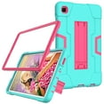 thumbnail image 3 of Dteck Case for Samsung Galaxy Tab A7 Lite 8.7-inch SM-T220 T225 (2021 Released),Shockproof Armor Rubber Case Kickstand Hybrid 3-Layer Protection Hard Cover without Screen Protector,Mint+Rose, 3 of 7