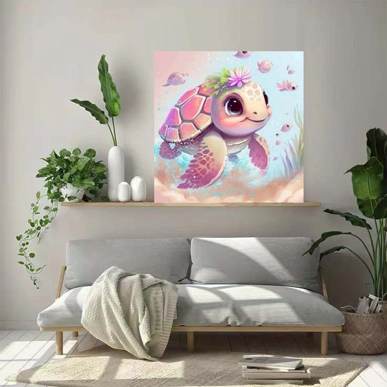 Gnome & Flower Diamond Painting Kit For Adults - 14x14 Inch DIY 5D Art With Round Diamonds, Full Drill