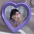 thumbnail image 2 of Heart Makeup Mirror Cosmetic Mirror Wall Desktop Mirror Bedroom Mirror,Valentines Day Gift(Purple), 2 of 4