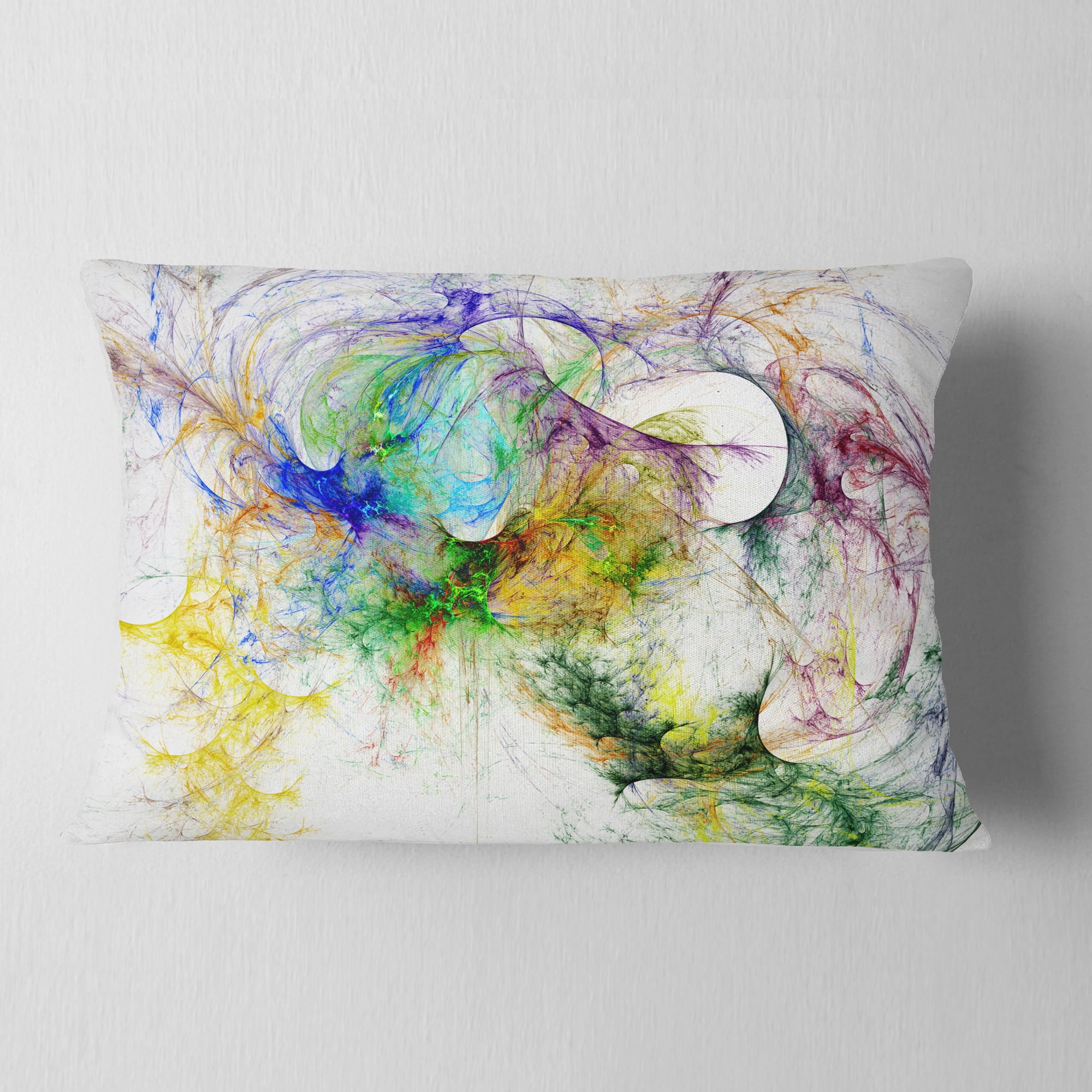 Designart Wings of Angels Purple - Abstract Throw Pillow - 12x20