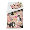thumbnail image 2 of Bernese Mountain Dogs with Flowers Duvet Cover and Pillowcase Set for Single Bedding, Bedroom Accessories for Kids Teens, 2 of 5