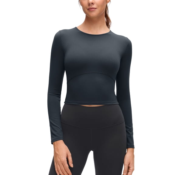 CRZ YOGA Butterluxe Long Sleeve Shirts for Women Workout Athletic Casual Tops Slim Basic Tight Shirt
