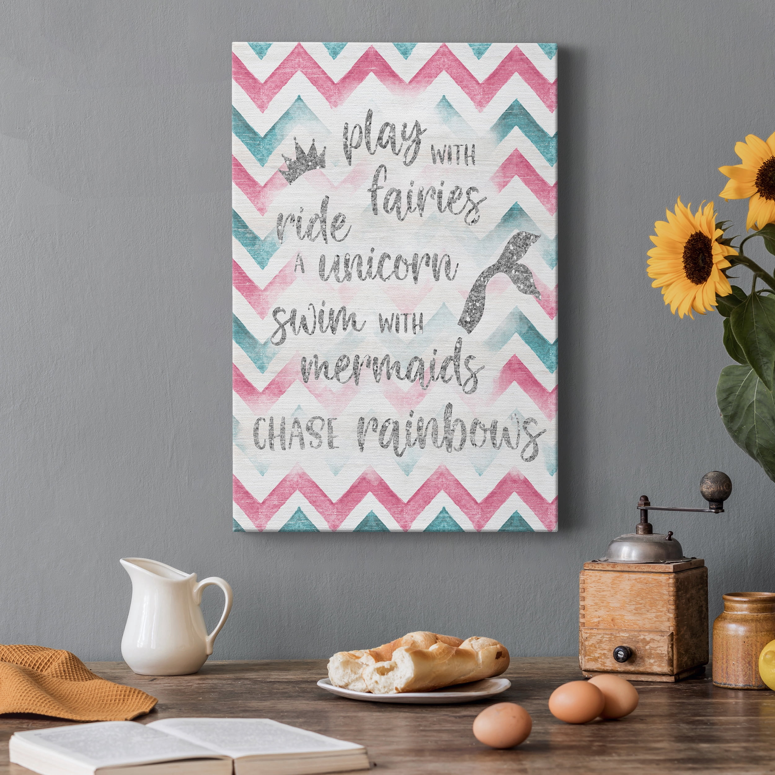 Fairies Unicorns Mermaids Premium Gallery Wrapped Canvas - Ready to Hang - 18 x 27