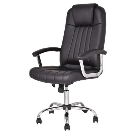 costway ergonomic pu leather high back executive computer desk task