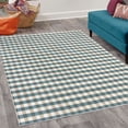thumbnail image 2 of Checkered Decorative Rug, Monochrome Gingham Checks Classical Country Culture Old Fashioned Grid Design, Quality Carpet for Bedroom Dorm and Living Room, 6 Sizes, Teal Ivory, by Ambesonne, 2 of 4