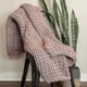 thumbnail image 3 of Cooling knitted weight blanket, handmade chunky knitted weight blanket Black, 3 of 5