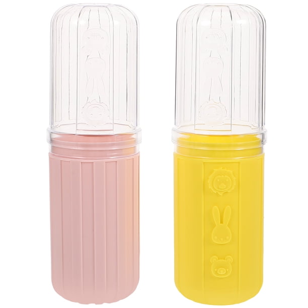 Estuche de viaje para 2 cepillos de dientes y pasta de dientes.