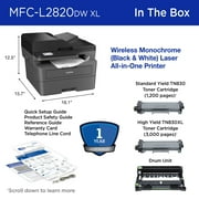 Brother Wireless MFC-L2820DW XL Compact Monochrome All-in-One Laser Printer with Copy, Scan and Fax, up to 4,200 pages? of toner included, Duplex and Mobile Printing