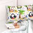 thumbnail image 4 of Fotbe Penguins On The Beach Funda de Almohada Decorativa Estilo Occidental, Lujo en Algodón, Fundas para Almohadas King, Cojín Estampado para Decoración del Hogar-16"x24", 4 of 6