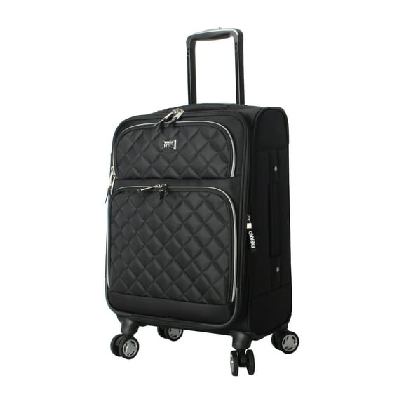MADDEN NYC, Aesthetic Soft Side 20" Expandable Carry-on Luggage with Spinner Wheels, Black