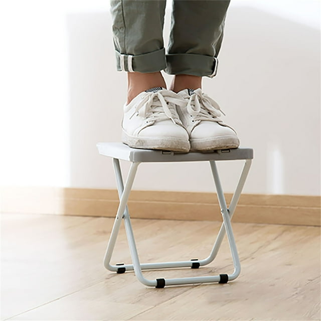 Riforla Foldable Stool Portable Small Chair Household Folding Chair Bench Folding Chair Grey