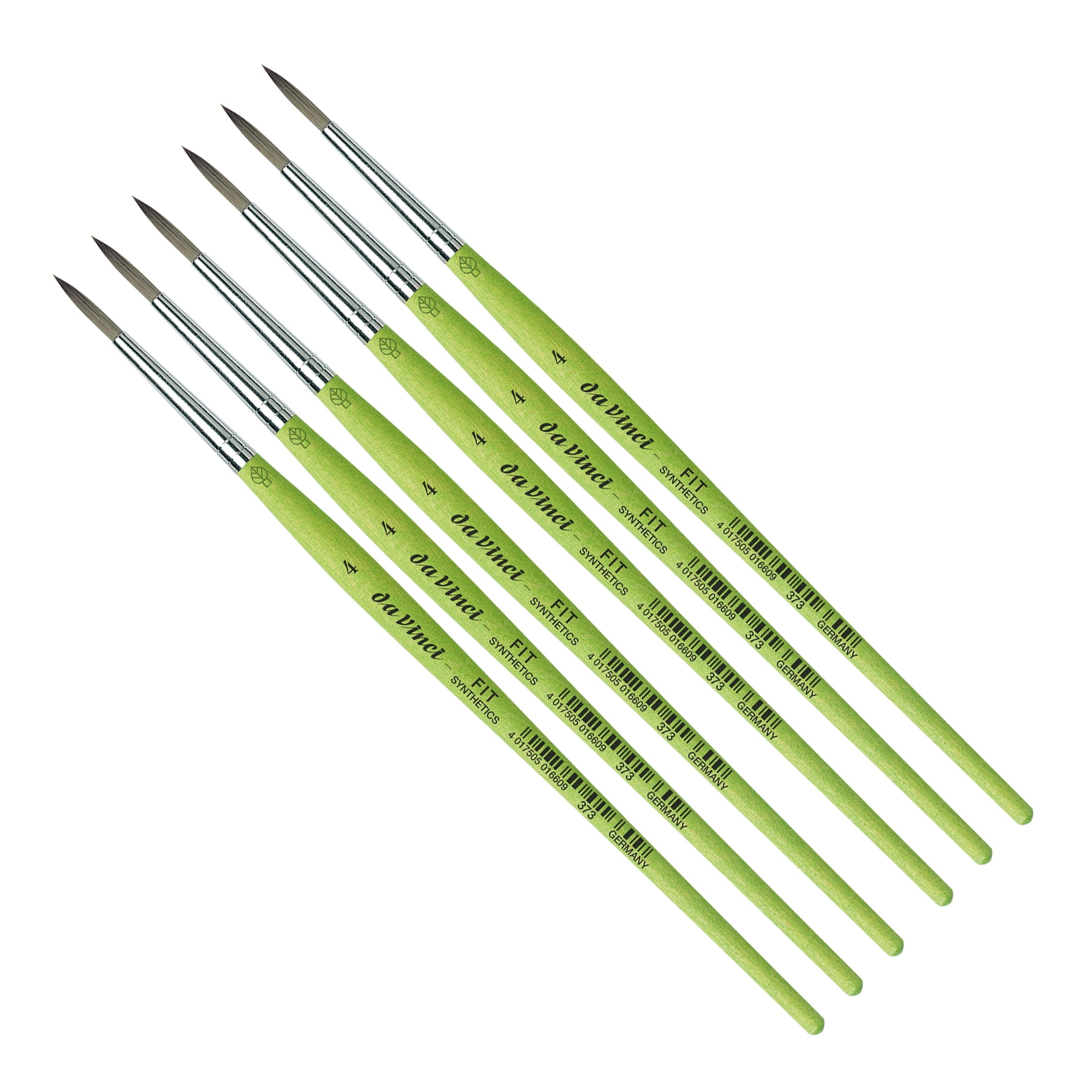 da Vinci FIT Synthetics Student Brush, Synthetic, Acrylic & Tempera, Round, Series 373, Size 4, Pack of 6