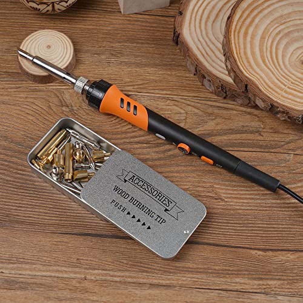 39 Pieces Wood Burning Tool Kit Pyrography Pen Adjustable Temperature from 200-480 for Beginners Adults Wood Burning Carving Embossing Soldering, Size