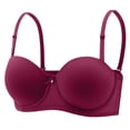 thumbnail image 2 of WCJM Purple Women's Comfortable Strapless Non Slip Folding Traceless And Ring Summer New Bra, 2 of 9