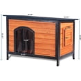 thumbnail image 6 of 34.3"L Outdoor Dog House for Small Medium Dogs Outside Chew Proof Iron Frame Dog Kennel Raised Design, 6 of 6