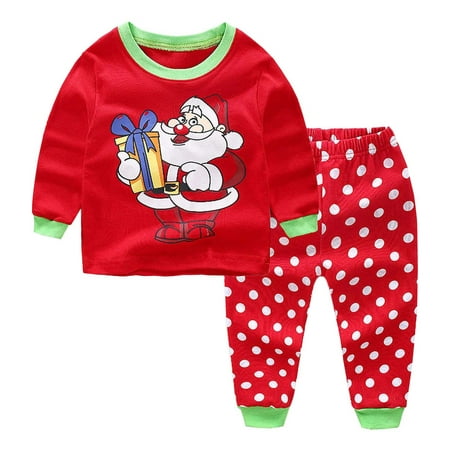 

Stripes Christmas Pajamas Sets Holidays Family Matching Sleepwear Long Sleeve Xmas Santa Claus Print Tops and Pants