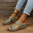 thumbnail image 3 of Womens Wide Width Orthopedic Slides Sandals Comfortable Summer Platform Wedge Dress Slip on Shoes 2025, 3 of 5