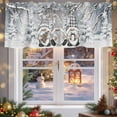 thumbnail image 5 of Grey Christmas Gnome Valance Curtain for Windows Xmas Trees Branches Winter Snowflakes Curtain Valances Short Window Treatments Panels for Kitchen Bathroom Laundry Room Basement 54 x 18 Inch, 5 of 7