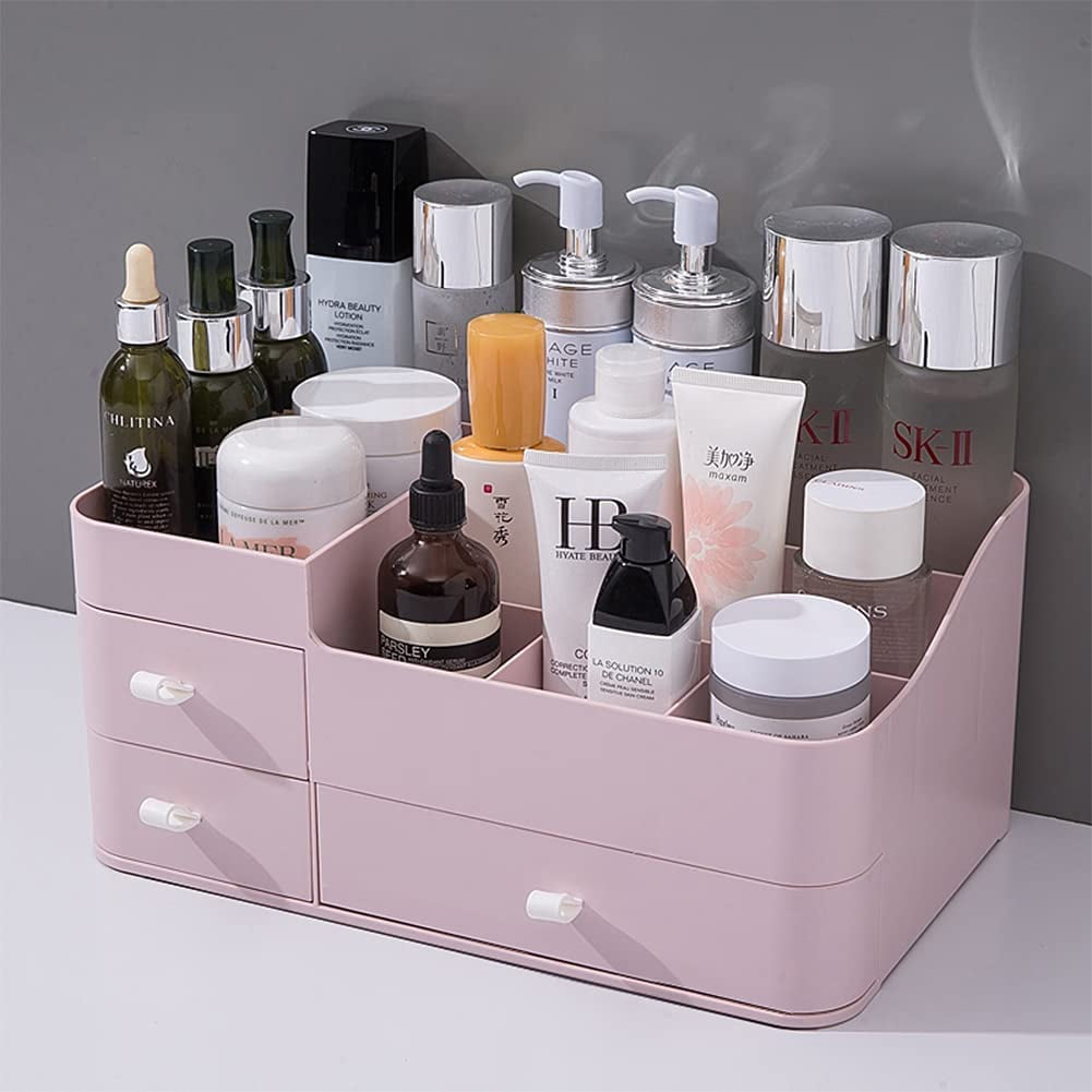 Makeup Organizer For Vanity, Large Capacity Desk Organizer With Drawers For  Cosmetics, Lipsticks, Jewelry, Nail Care, Skincare, Ideal For Bedroom And  Bathroom Countertops 