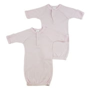 Bambini Preemie Solid Pink Gown - 2 Pack
