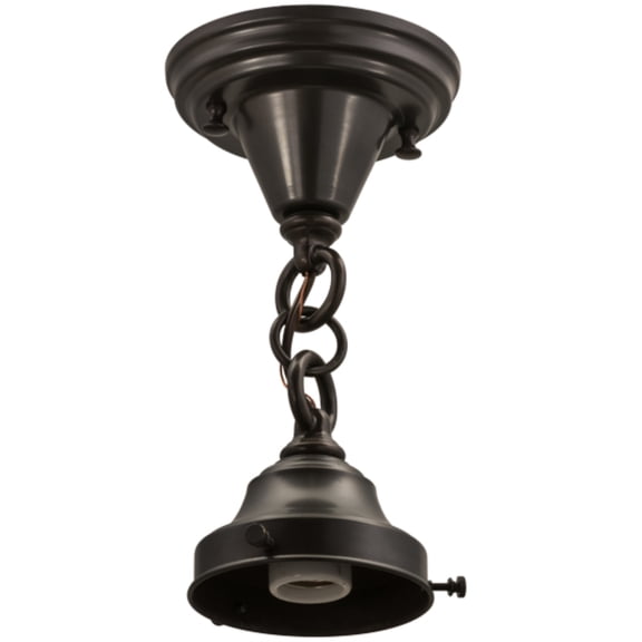 5"W Revival Craftsman Brown on Brass 1 LT Flushmount Hardware