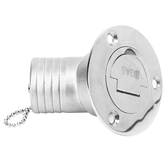1.5inch Boat Deck Filler, Gas Diesel Waste Water Fuel Deck Fill Filler with Keyless , Angled Neck 316 Stainless Steel Hardware for Boat Yacht