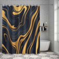 thumbnail image 4 of Bathroom Shower Curtain Abstraction Marble Texture Pattern Waterproof Shower Curtains with Hooks, Gold Striped Bath Curtains Bathtub Curtain Home Decor 72x84in, 4 of 9
