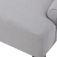 thumbnail image 4 of GDF Studio Maggie Contemporary Tufted Dining Chairs, Set of 4, Light Gray Fabric and Espresso, 4 of 9
