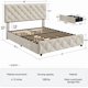 thumbnail image 3 of Qinaqin Lu x urious Queen Size Upholstered Cama Frame con 4 Cajones Features Ajustable cm de Alturaeadboard Profundidadiamante Stitched Button Tufting y Madera Slat Support No Caja Spring Required, 3 of 5