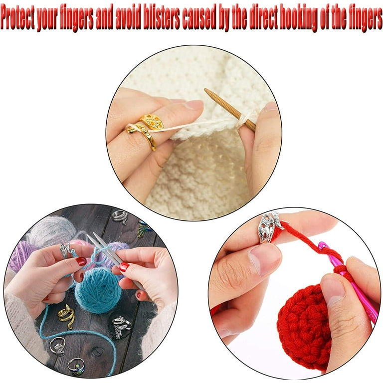 8pcs Crochet Ring, Practical Knitting Ring for Finger Adjustable Crochet  Yarn Ring Crochet Ring Knitting Crochet Loops for Finger Yarn Guide Faster