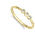 thumbnail image 4 of CHOOSE YOUR COLOR Gold-Tone White CZ Wedding Ring .925 Sterling Silver Band Female Size 7, 4 of 4
