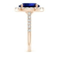 thumbnail image 3 of ANGARA Lab Grown 4.75 Ct Sapphire Ring with Lab Diamond Accents for Women in 14K Rose Gold (Size-12x10mm) | September Birthstone, Anniversary, Jewelry Gift for Women | Lab-Grown Blue Sapphire Ring, 3 of 8