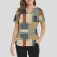 thumbnail image 4 of Ktyne Tuniques Médicales pour Femmes à Col en V Hauts de Sarrau à Manches Courtes Extensibles Uniforme d'Infirmière Tendance Haut de Sarrau avec Poche Safran TTTG, 4 of 4