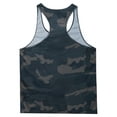 thumbnail image 2 of Manyakai Men's Gym Workout Tank Top Stringer Sleeveless Camouflage Running T-shirt Vest Bodybuilding Army Green M, 2 of 6