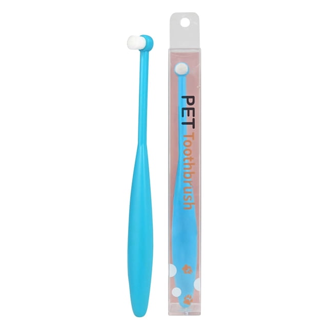 Cepillo de dientes para mascotas de ABS, cerdas suaves y finas, cabezal de tamaño moderado y mango ergonómico para perros y gatos, limpieza dental, higiene bucal y cuidado de las encías