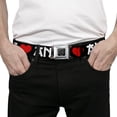 thumbnail image 3 of Buckle-Down Belt, Seatbelt Buckle Belt, I Heart Anime Bold Black White Red, 34 to 52 Inches, 3 of 9