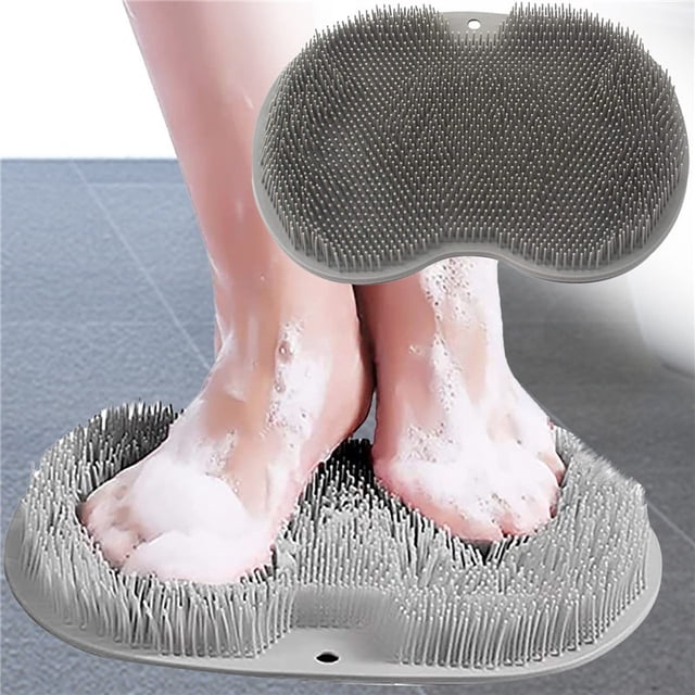Gris Paquete de 2 depuradores de pies de ducha, cepillo de masaje de pies de ducha con cerdas antideslizantes y suaves para un cuidado perfecto de los pies